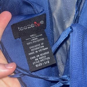 Beautiful blue ombre wavy prom dress